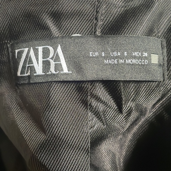 NWT ZARA • double breasted houndstooth blazer black white blogger favorite sz S - Picture 9 of 10